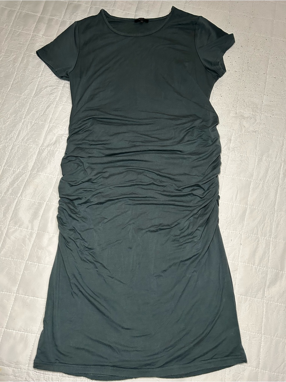 Maternity Short-Sleeve Ruched Jersey Dress